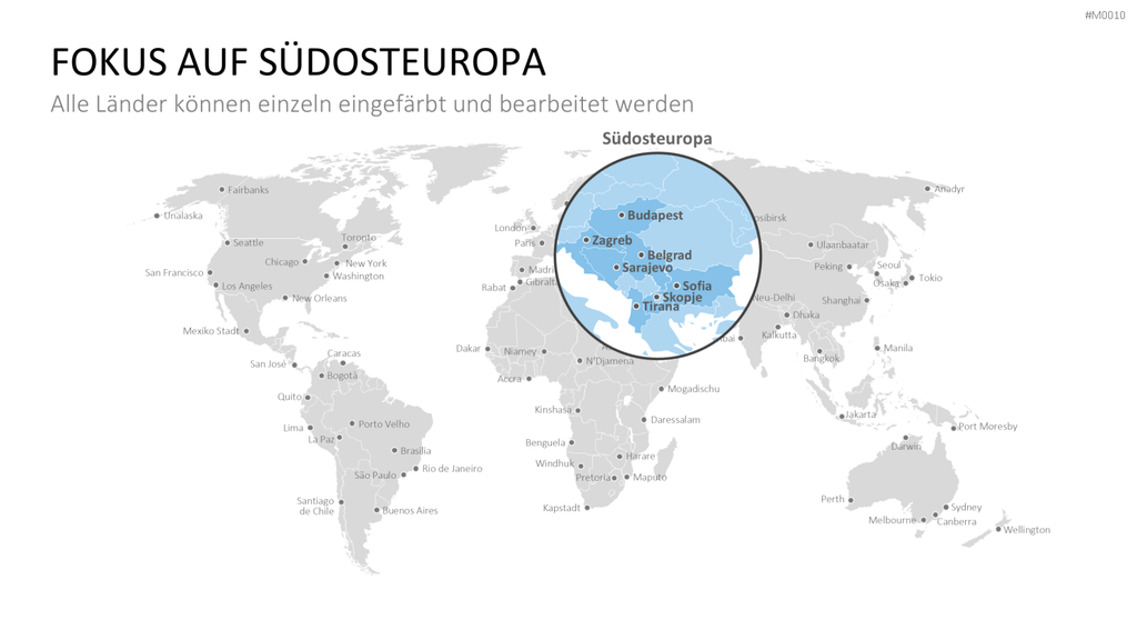 Weltkarte PowerPoint-Vorlage