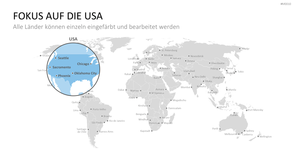 Weltkarte PowerPoint-Vorlage