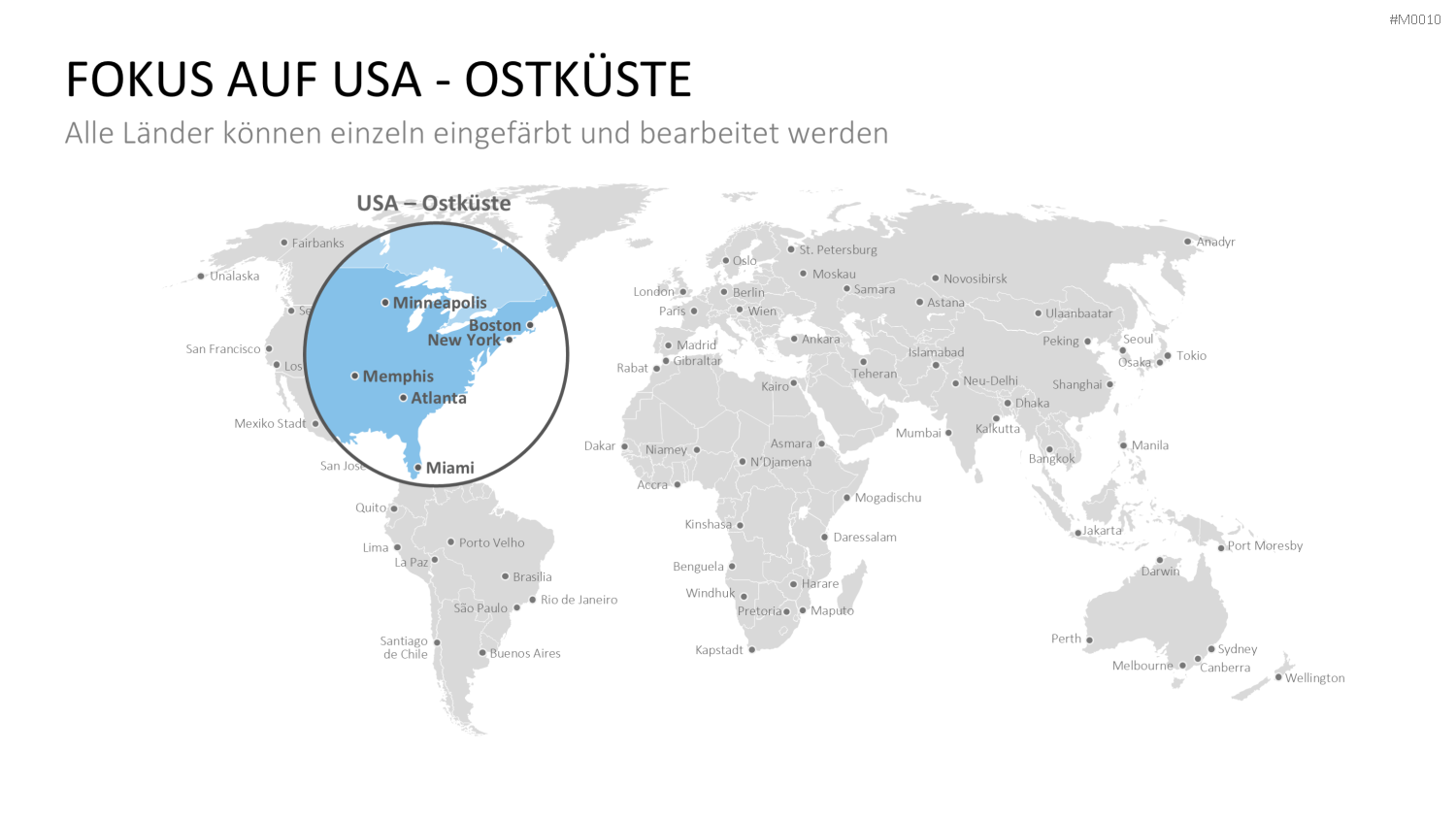 Weltkarte PowerPoint-Vorlage