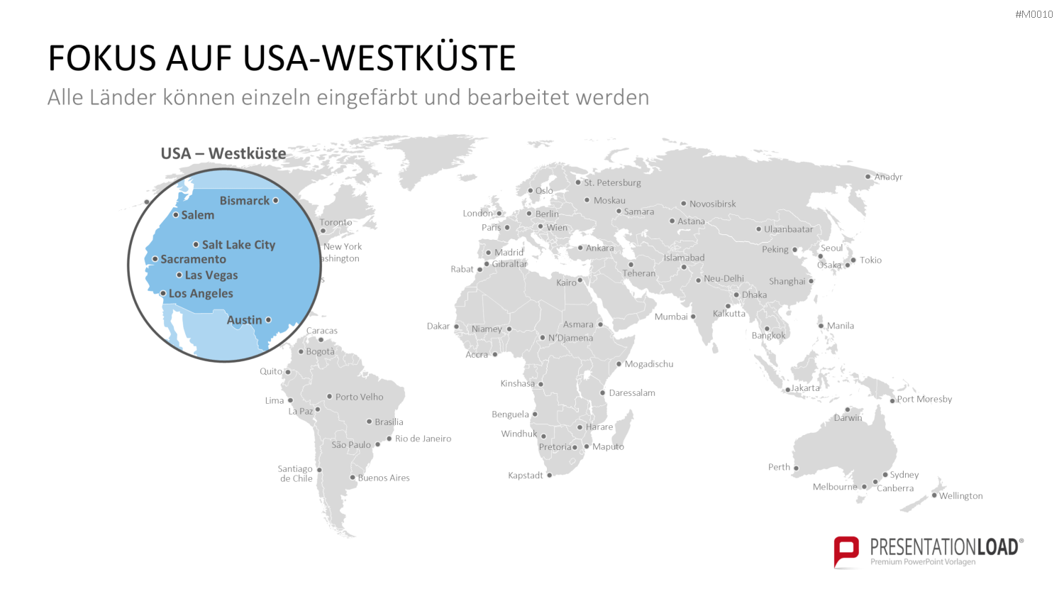 Weltkarte PowerPoint-Vorlage