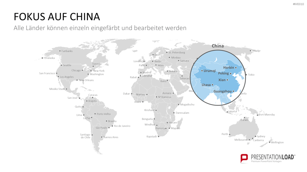 Weltkarte PowerPoint-Vorlage
