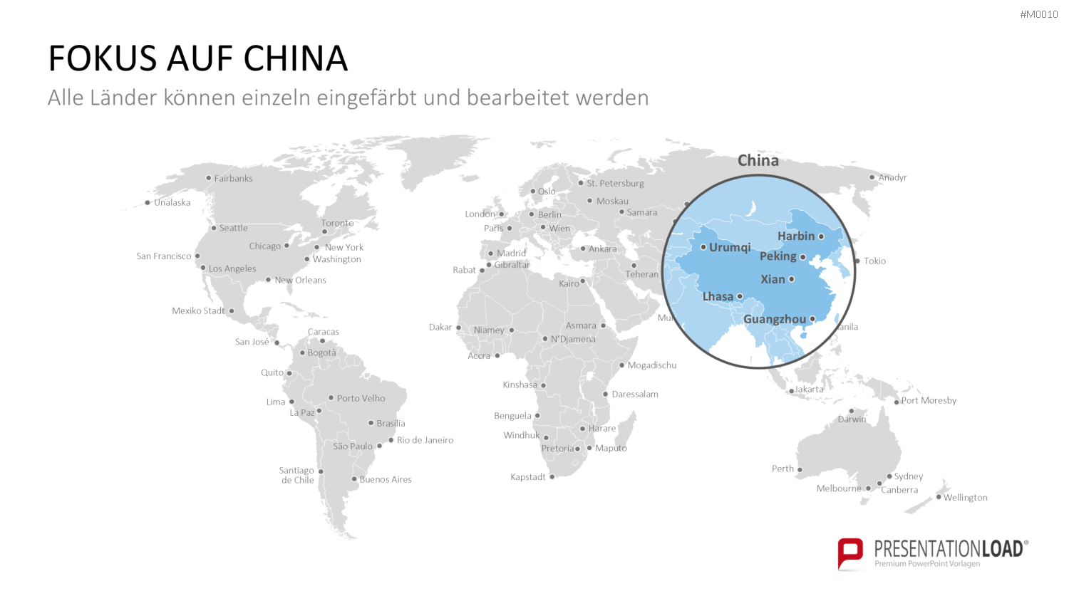 Weltkarte PowerPoint-Vorlage