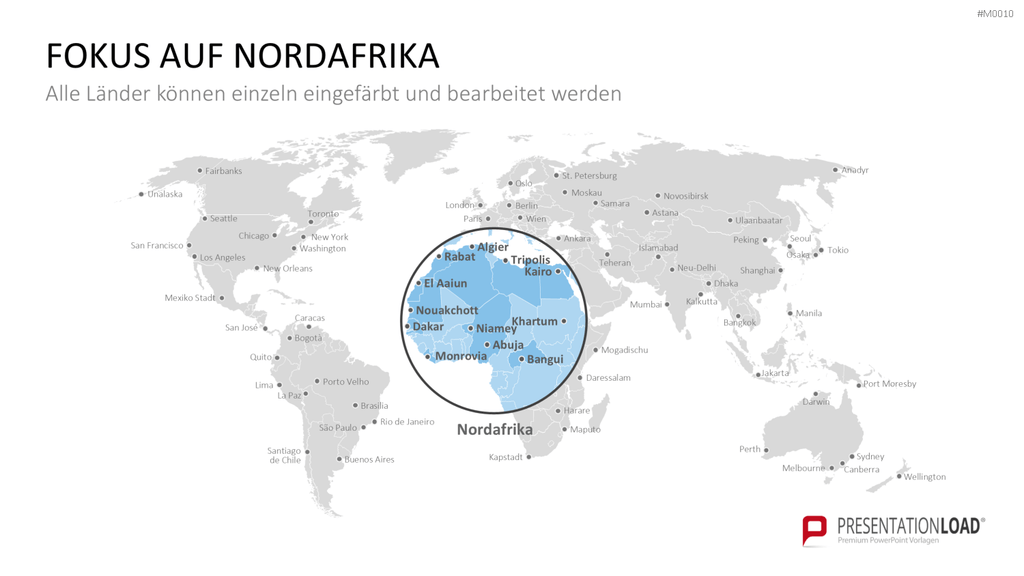 Weltkarte PowerPoint-Vorlage