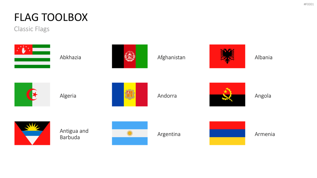 Länder-Flaggen Toolbox PowerPoint-Vorlage