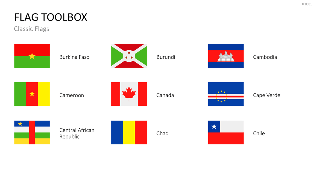 Länder-Flaggen Toolbox PowerPoint-Vorlage