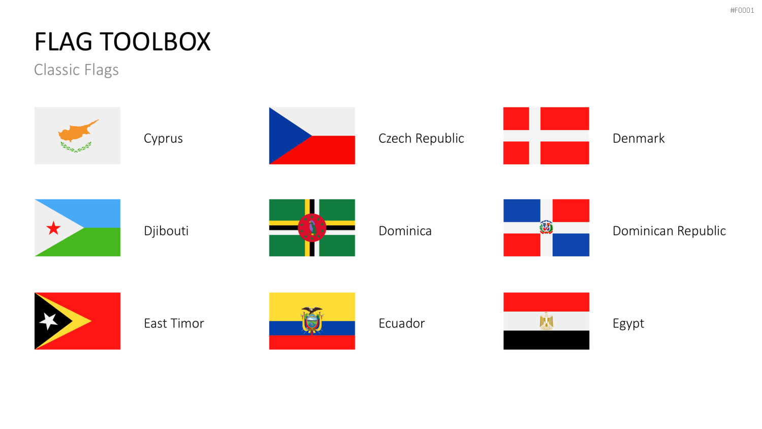 Länder-Flaggen Toolbox PowerPoint-Vorlage