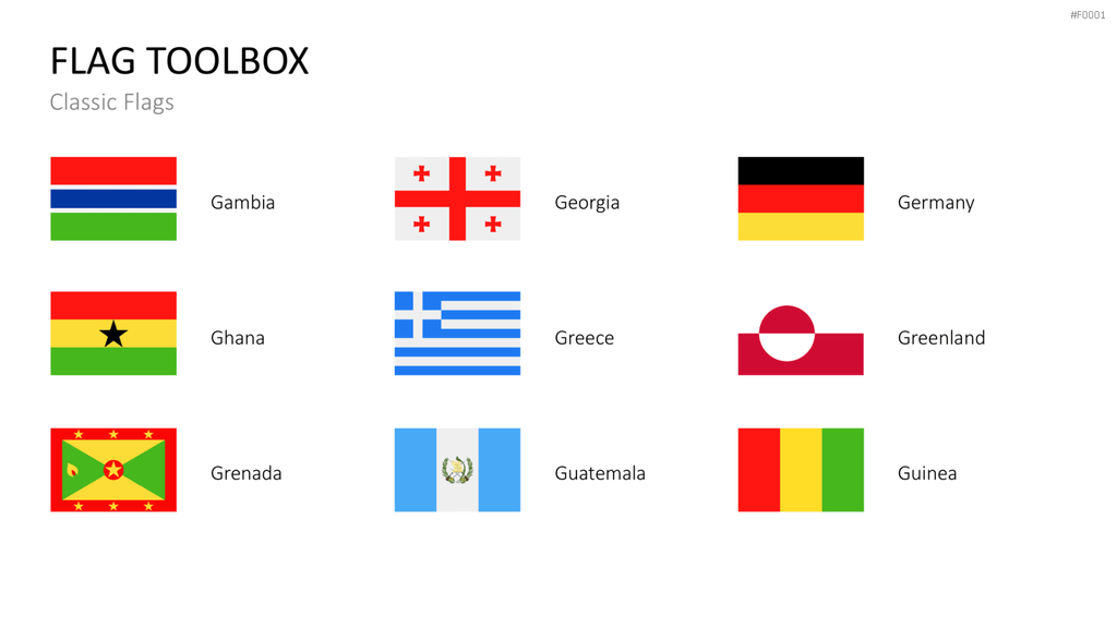 Länder-Flaggen Toolbox PowerPoint-Vorlage