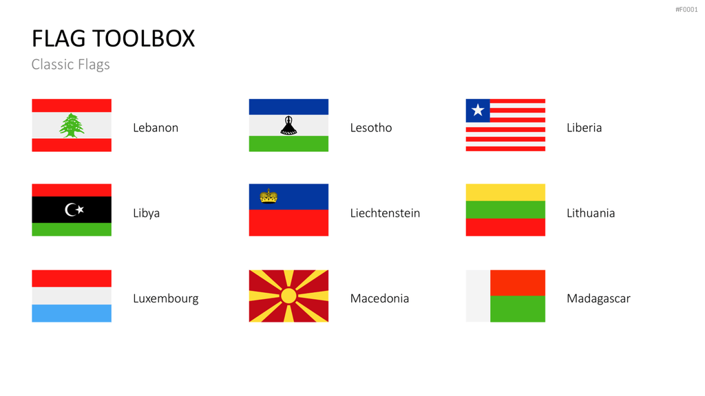 Länder-Flaggen Toolbox PowerPoint-Vorlage