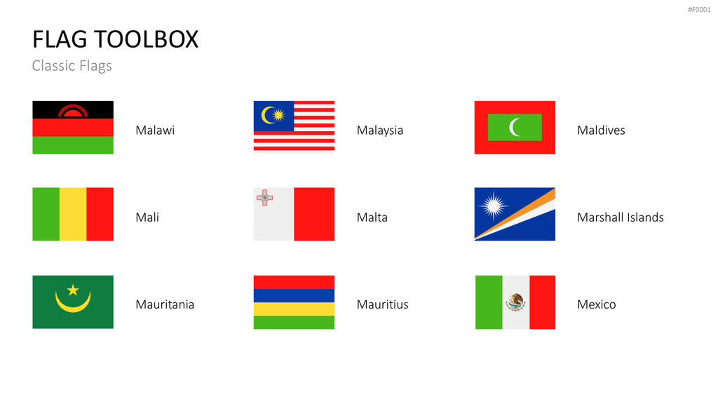Länder-Flaggen Toolbox PowerPoint-Vorlage