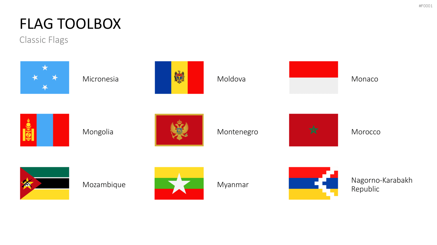 Länder-Flaggen Toolbox PowerPoint-Vorlage