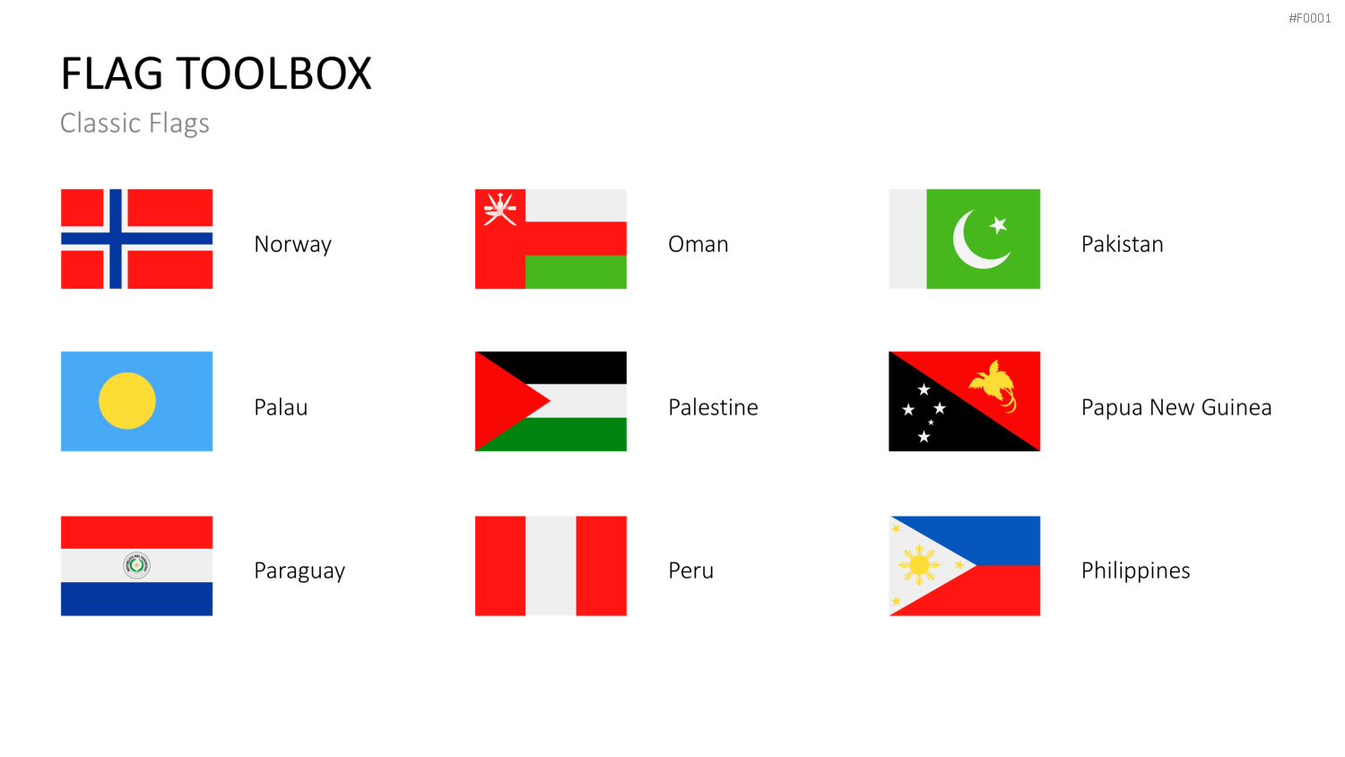 Länder-Flaggen Toolbox PowerPoint-Vorlage