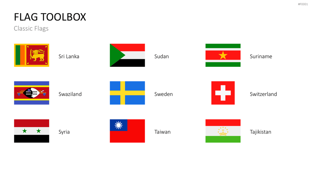 Länder-Flaggen Toolbox PowerPoint-Vorlage
