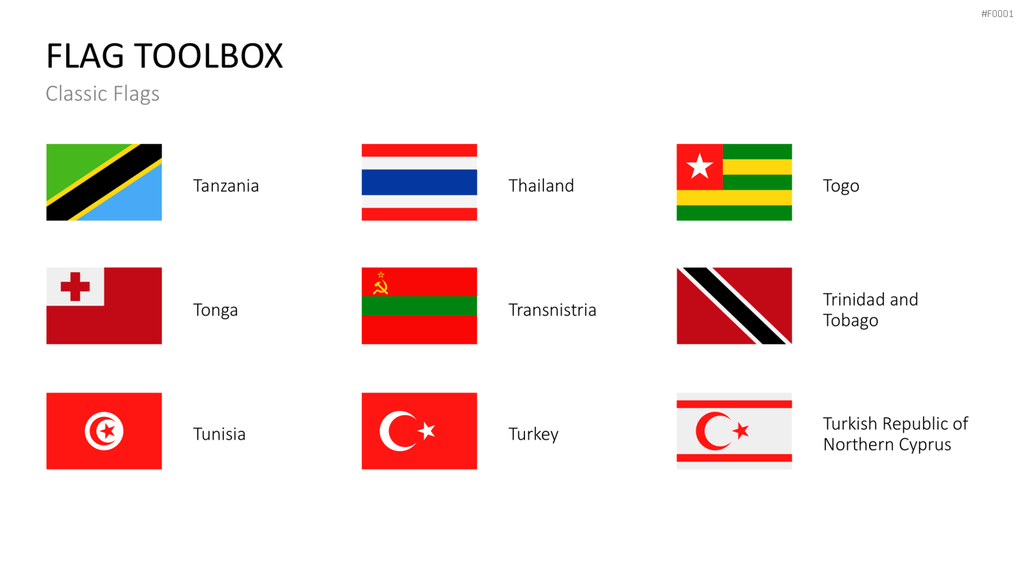 Länder-Flaggen Toolbox PowerPoint-Vorlage