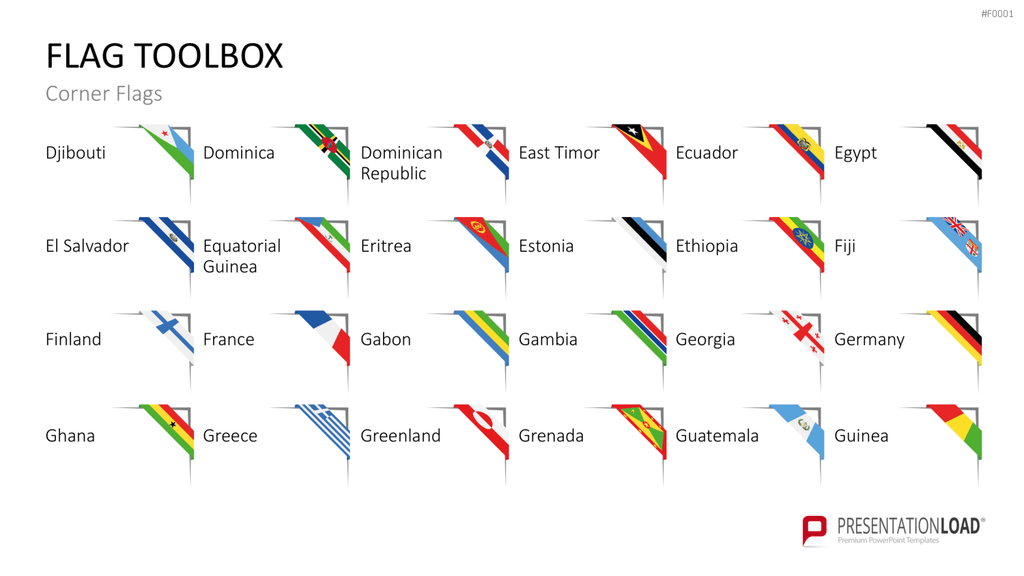 Länder-Flaggen Toolbox PowerPoint-Vorlage