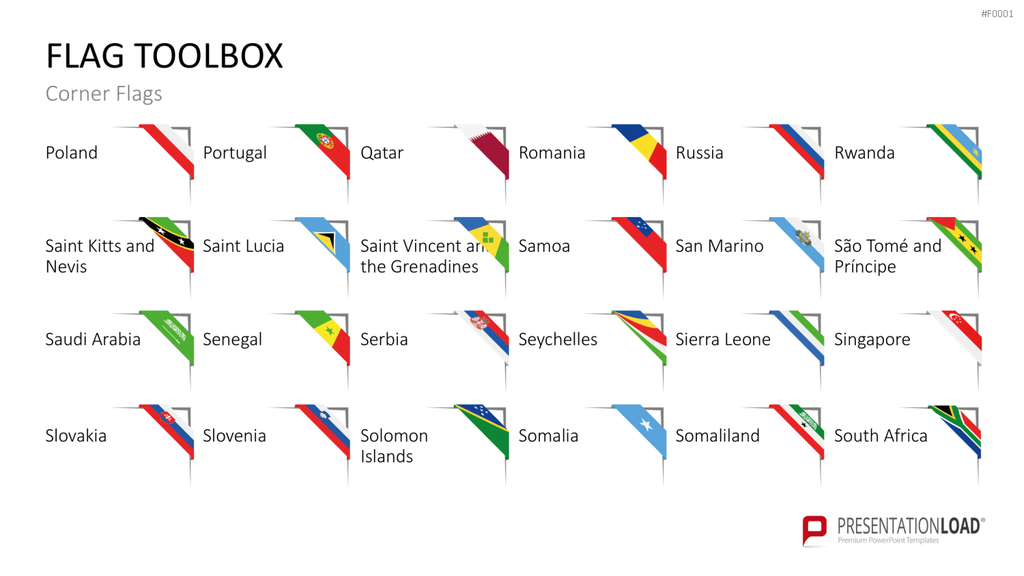 Länder-Flaggen Toolbox PowerPoint-Vorlage