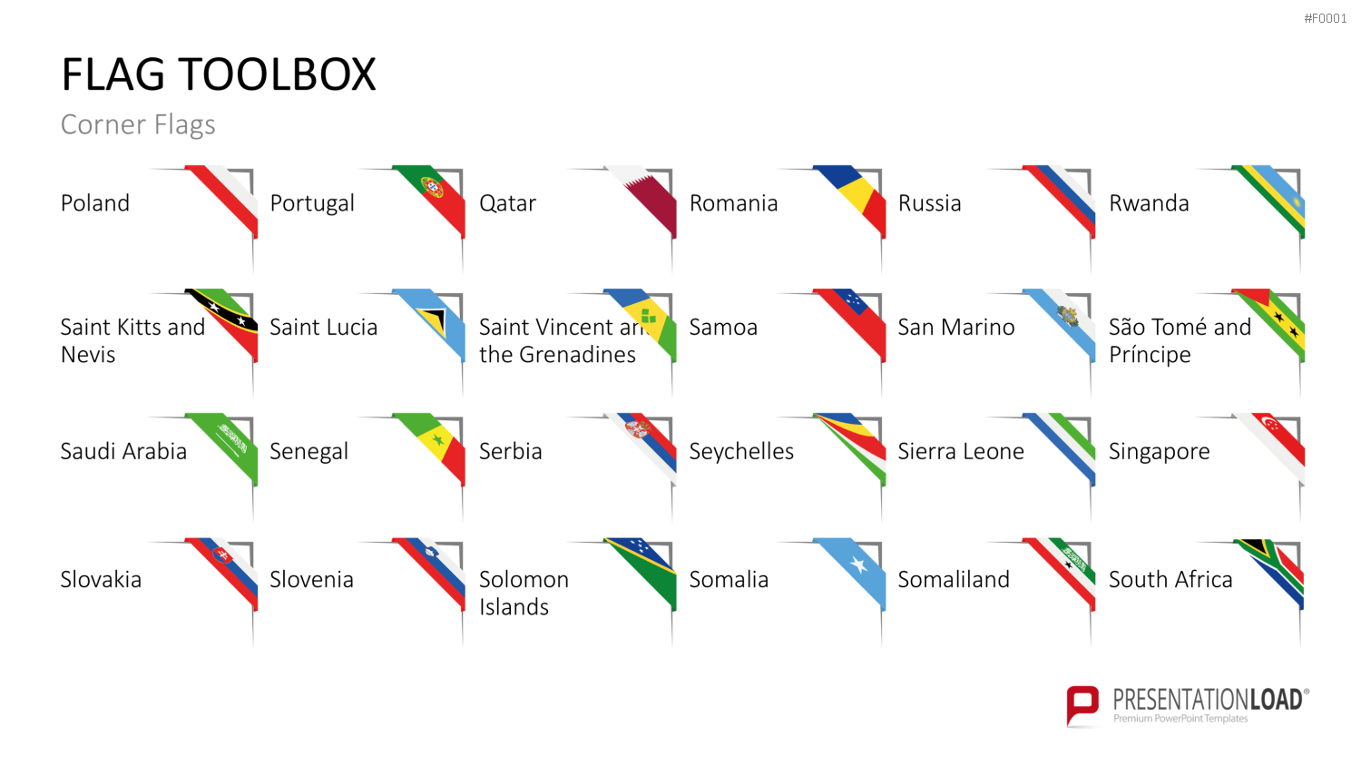 Länder-Flaggen Toolbox PowerPoint-Vorlage