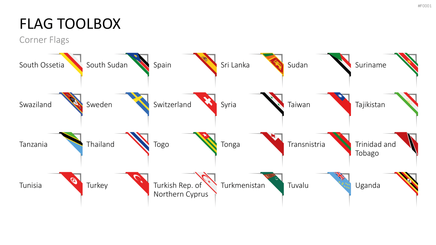 Länder-Flaggen Toolbox PowerPoint-Vorlage