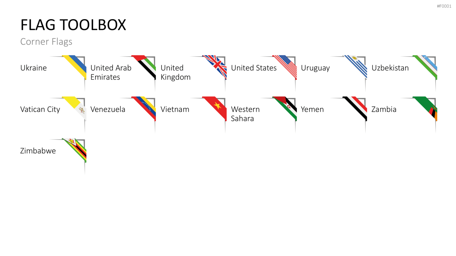 Länder-Flaggen Toolbox PowerPoint-Vorlage