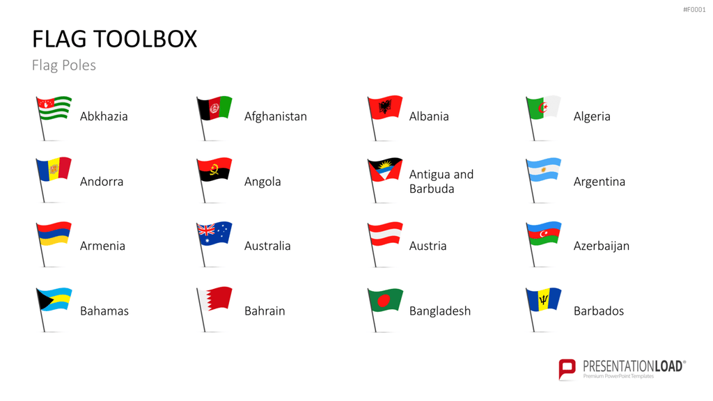 Länder-Flaggen Toolbox PowerPoint-Vorlage