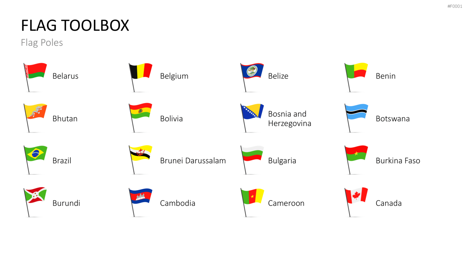Länder-Flaggen Toolbox PowerPoint-Vorlage