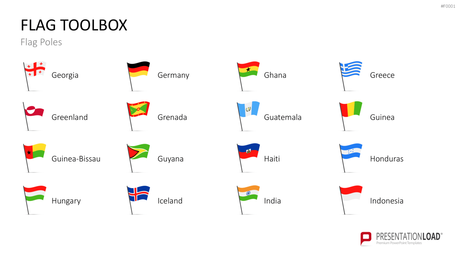 Länder-Flaggen Toolbox PowerPoint-Vorlage