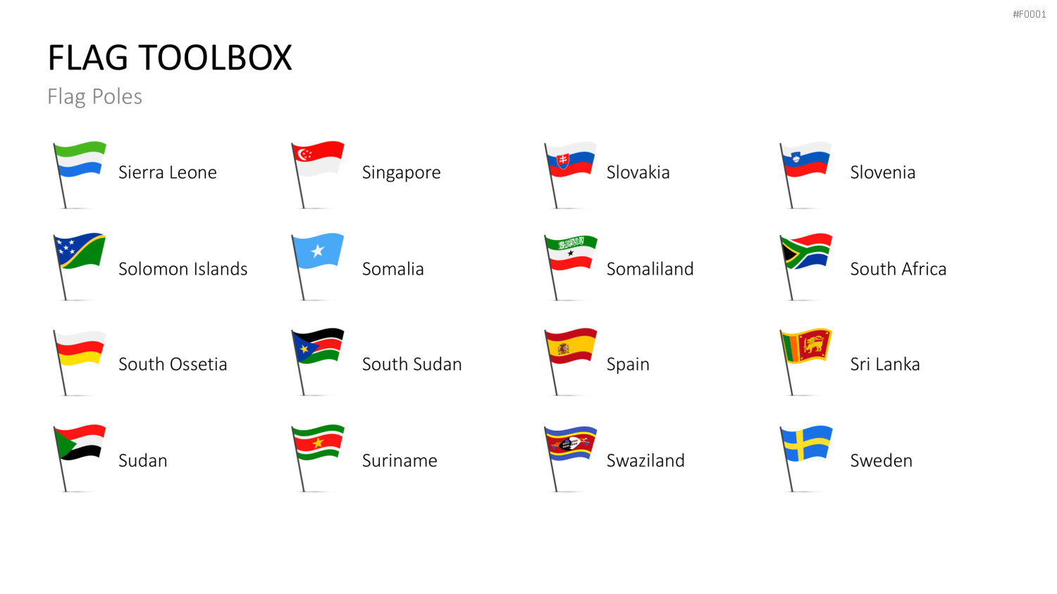 Länder-Flaggen Toolbox PowerPoint-Vorlage