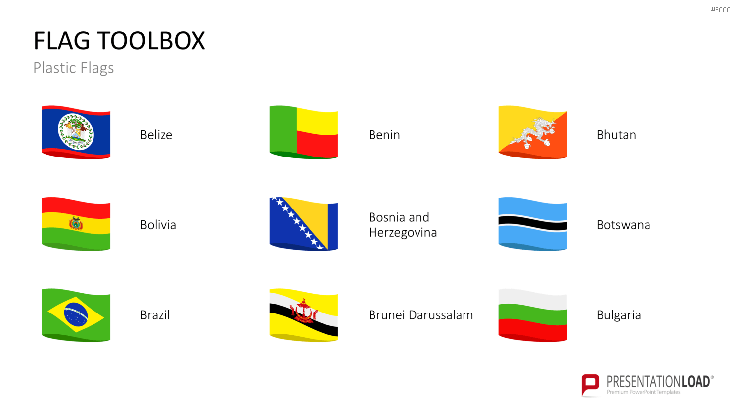 Länder-Flaggen Toolbox PowerPoint-Vorlage