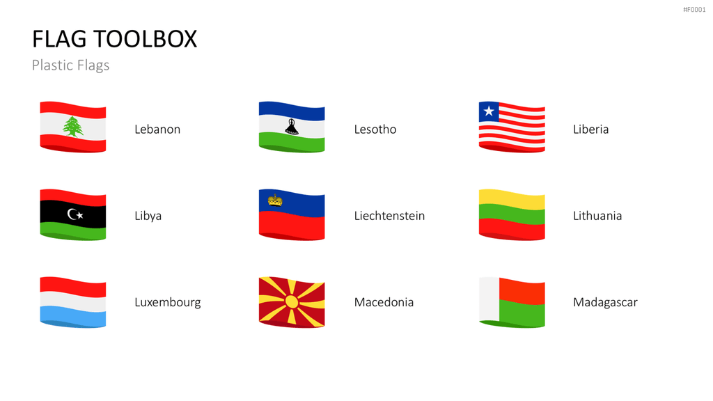 Länder-Flaggen Toolbox PowerPoint-Vorlage