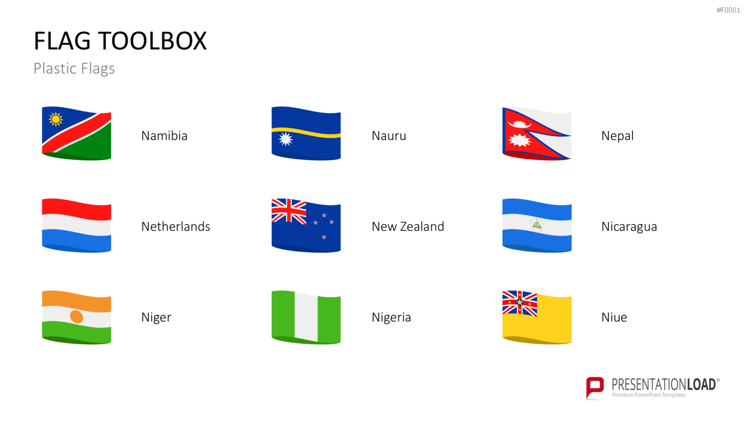 Länder-Flaggen Toolbox PowerPoint-Vorlage