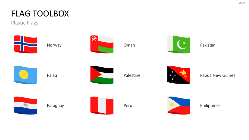 Länder-Flaggen Toolbox PowerPoint-Vorlage