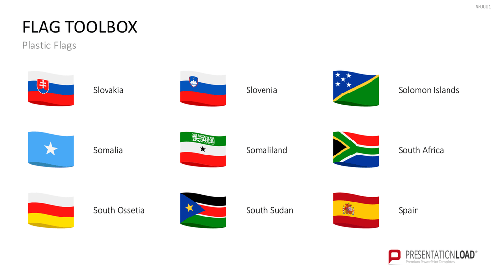 Länder-Flaggen Toolbox PowerPoint-Vorlage