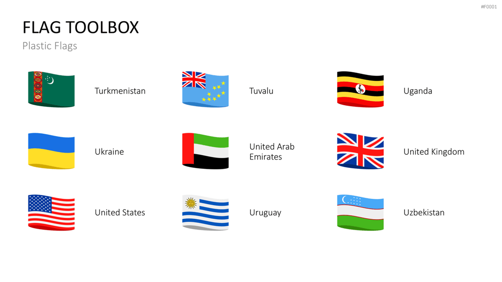 Länder-Flaggen Toolbox PowerPoint-Vorlage