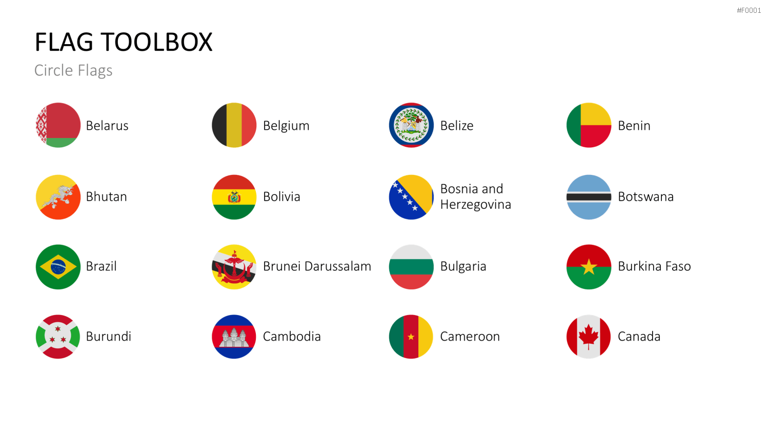 Länder-Flaggen Toolbox PowerPoint-Vorlage