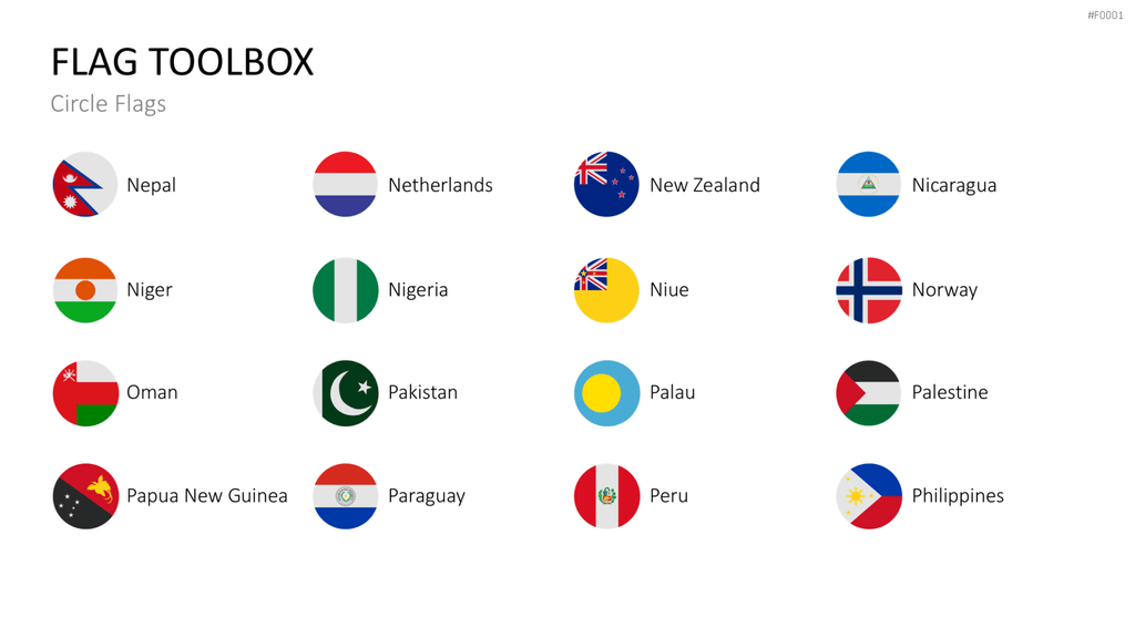 Länder-Flaggen Toolbox PowerPoint-Vorlage
