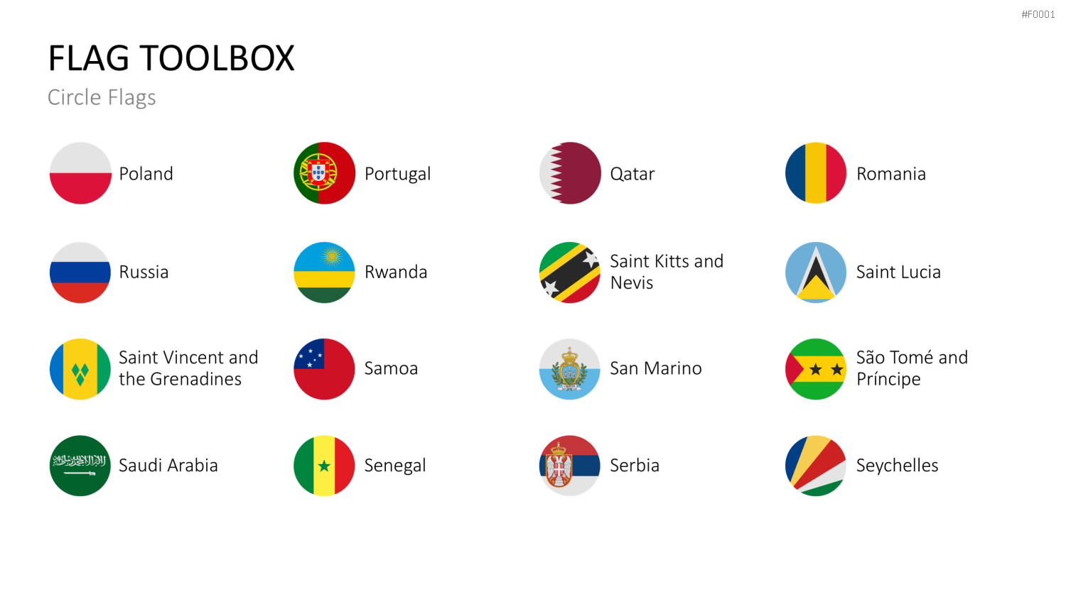 Länder-Flaggen Toolbox PowerPoint-Vorlage