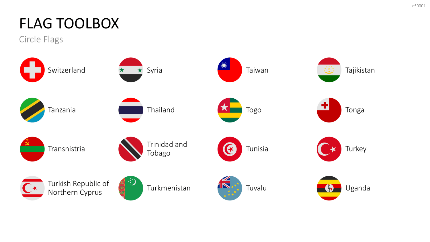 Länder-Flaggen Toolbox PowerPoint-Vorlage