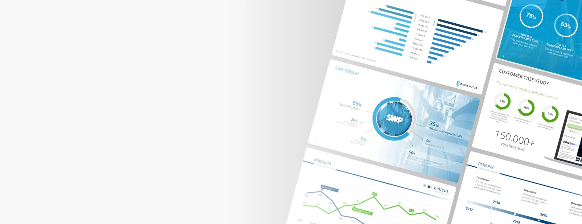 Moderne PowerPoint Business-Präsentationsfolien