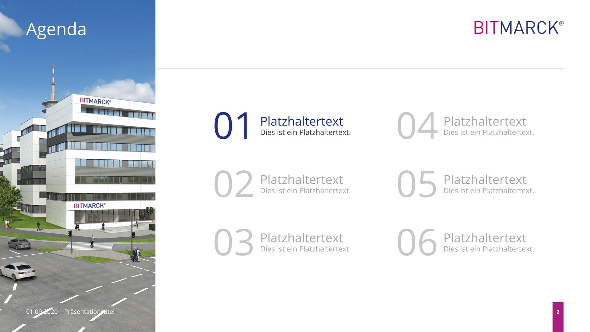 Moderne PowerPoint Agenda Präsentation