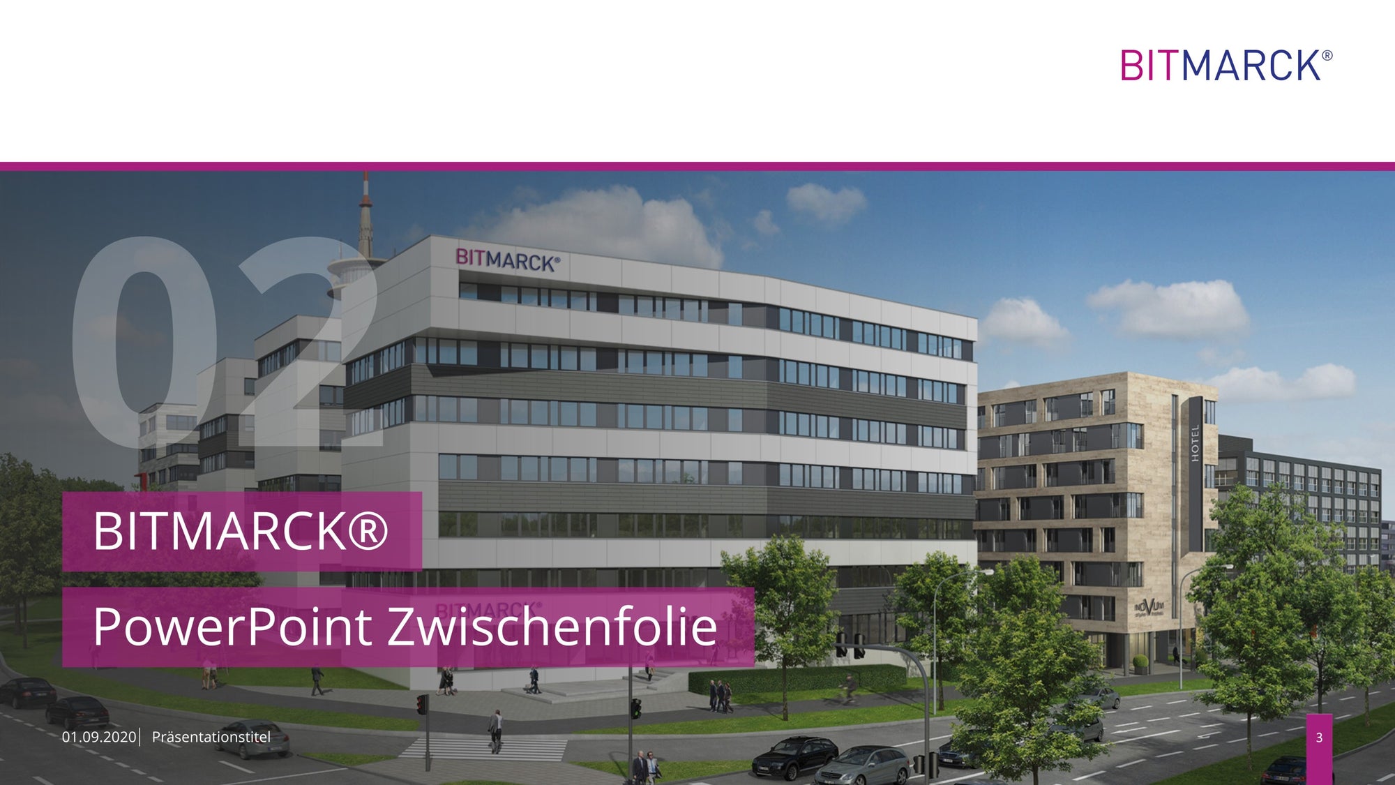 Modernes Bürogebäude, PowerPoint Zwischenfolie
