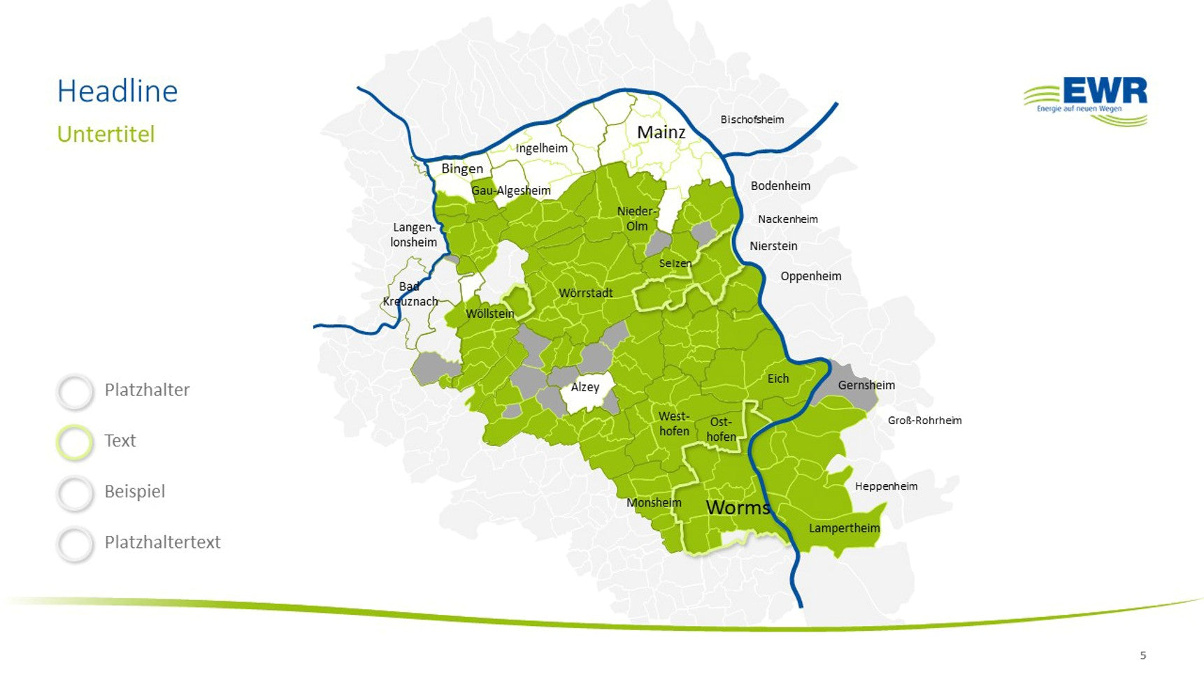 Landkarte mit farbigen Regionen